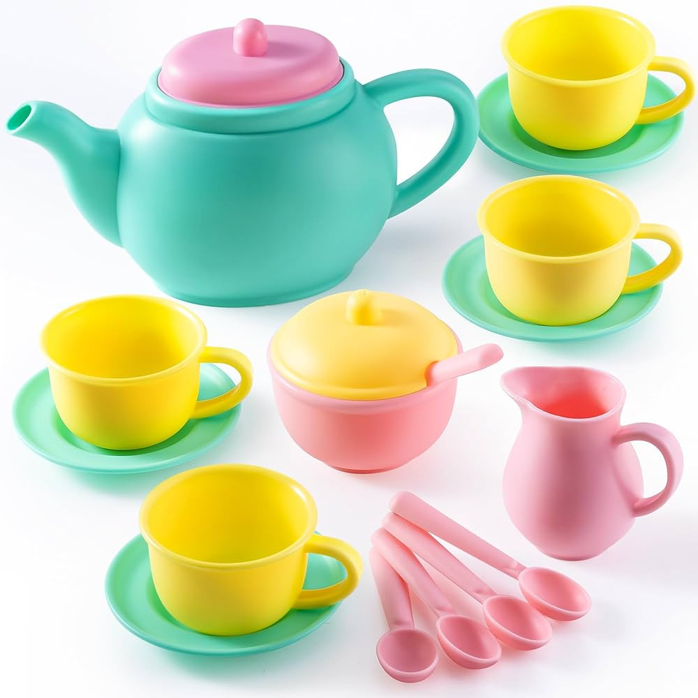 JOYIN 18PCS Pretend Play Tea Party Set Play Food Accessories BPA Free, Phthalates Free, Plastic T... | Amazon (US)
