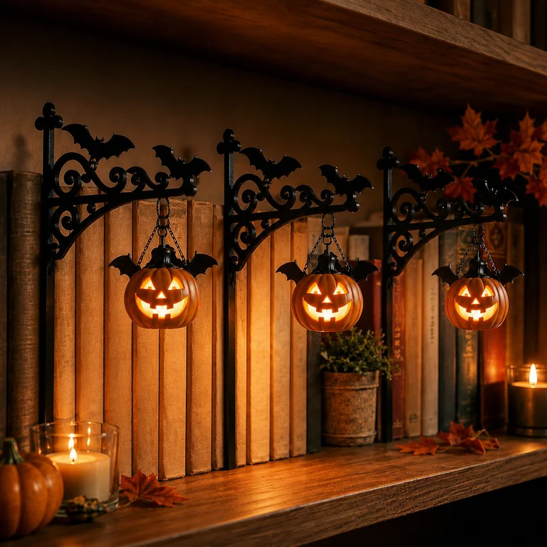 9.25 Inch Ghost Library Lantern Bookshelf Lamp, Halloween Decorative Bookshelf Light with Warm LE... | Walmart (US)