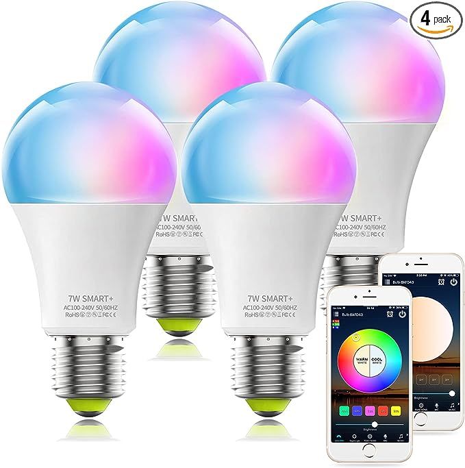 MagicLight Smart Light Bulbs, WiFi & Bluetooth 5.0, A19/E26 Color Changing LED Light Bulb, 60W Eq... | Amazon (US)