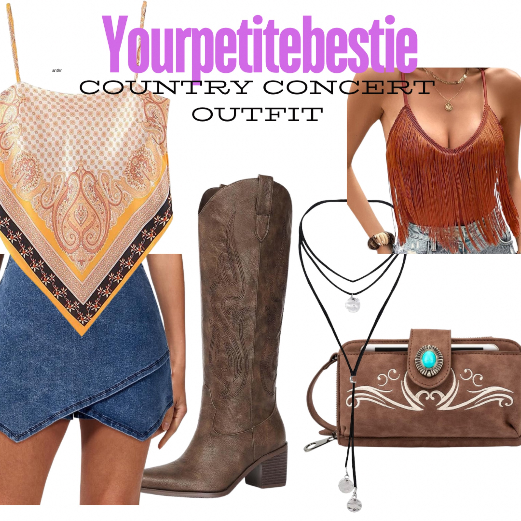 Country concert outfit inspo! How cute and fun is this outfit?!! 

Country concert / outfit inspo / cowgirl / cowboy boots / fringe bandana top 

#LTKStyleTip #LTKFindsUnder50