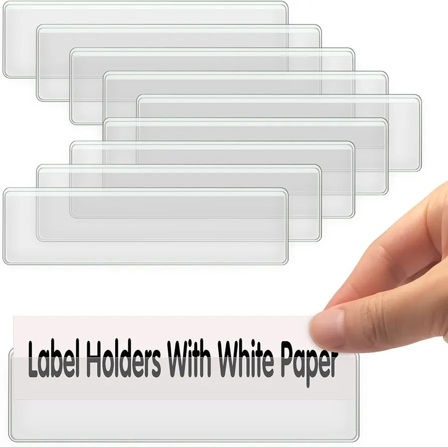 Amazon.com : Self Adhesive Label Holders, ELEMGULY 52 Pcs Adhesive Shelf Tag Shelf Label Holder C... | Amazon (US)