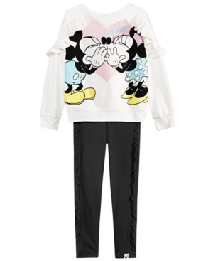 Disney Little Girls 2-Pc. Mickey Minnie Top & Leggings Set | Macys (US)
