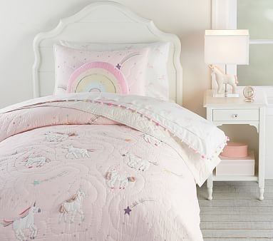 Rainbow Unicorn Reversible Quilt & Shams | Pottery Barn Kids