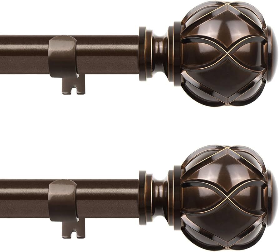 HOTOZON Antique Bronze Curtain Rod 48 to 84 Inch, 2 Pack New Splicing Window Rods for window 20 t... | Amazon (US)