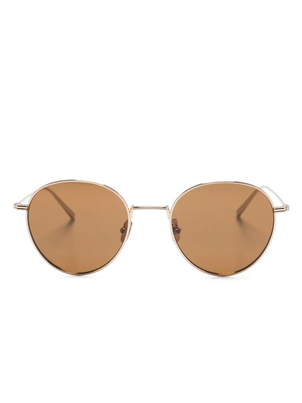 TOTEME logo-engraved round-frame Sunglasses | Gold | FARFETCH | Farfetch Global