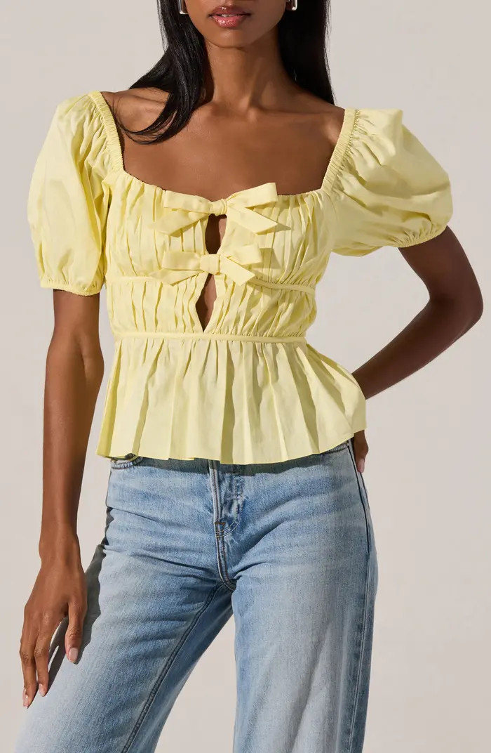 ASTR the Label Smocked Peplum Shirt | Nordstrom | Nordstrom