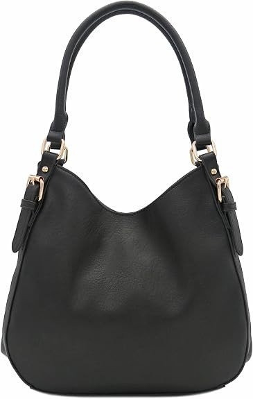 Lightweight 3 Compartment Faux Leather Medium Hobo Bag | Amazon (US)