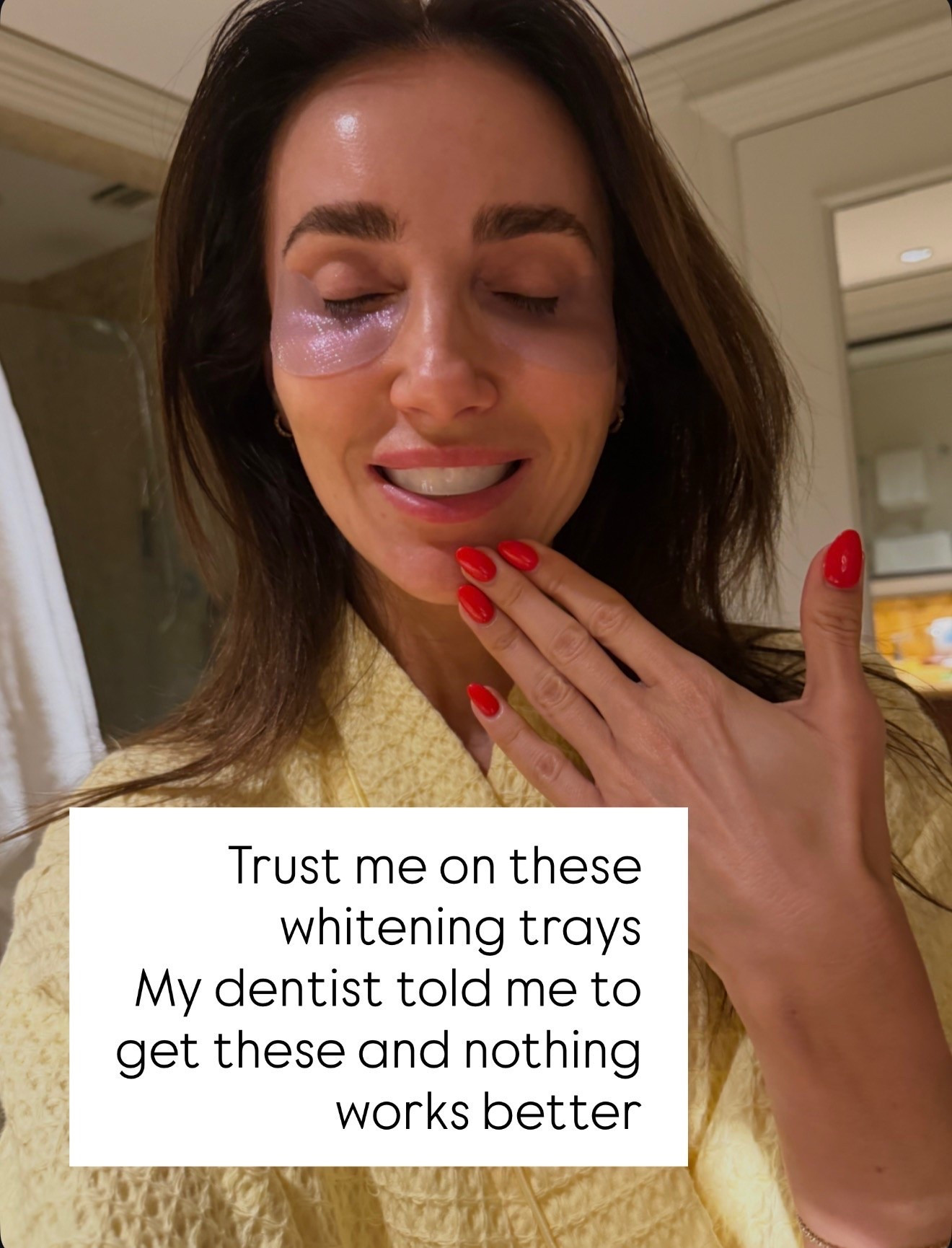 These whitening trays are one of my favorite beauty finds. My dentist recommended them, they’re easy to use at home, and they leave my teeth noticeably brighter without the hassle of an in office treatment.

Teeth whitening trays, At home teeth whitening, White smile, Dental care, Beauty routine, Oral care essentials, Teeth whitening kit, Smile routine, Beauty must have, annabrstyle

#LTKBeauty #LTKselfcare #LTKgrwm