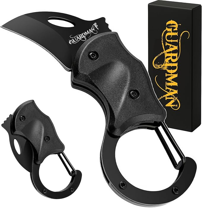 GUARDMAN Stocking Stuffer Gift for Dad Keychain Carabiner Pocket Knife Folding EDC Blade with Cli... | Amazon (US)