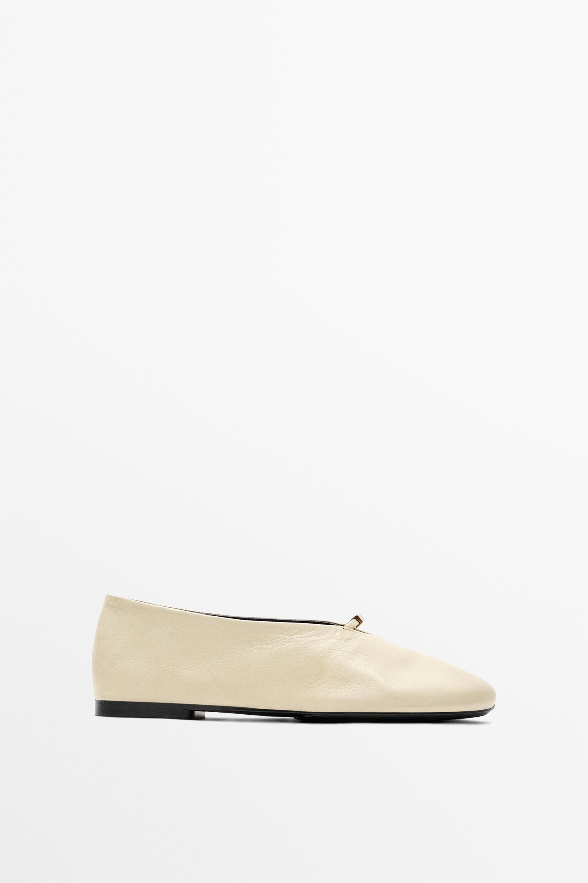 Soft leather ballet flat | Massimo Dutti US
