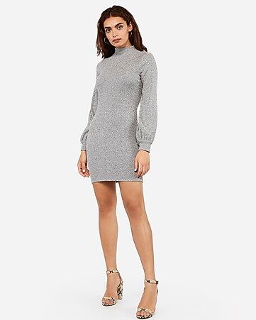 cozy ribbed mock neck bodycon dress | Express