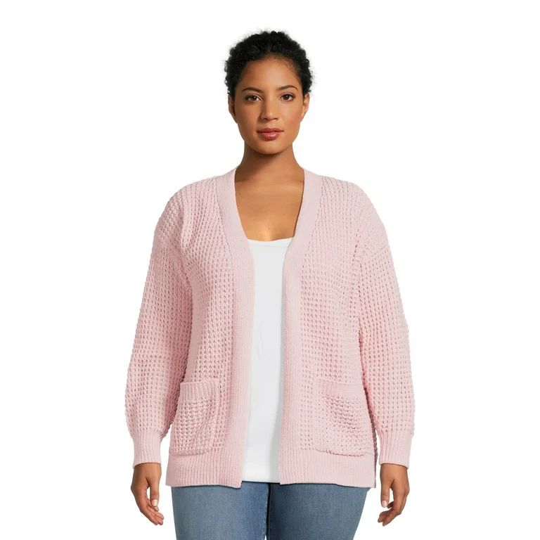 Time and Tru Women's Chenille Cardigan Sweater, Midweight, Sizes XS-XXXL | Walmart (US)