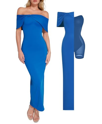 Popilush Formal Dresses for Women Wedding Guest Off The Shoulder Maxi Dress Sleeveless Bodycon Lo... | Amazon (US)