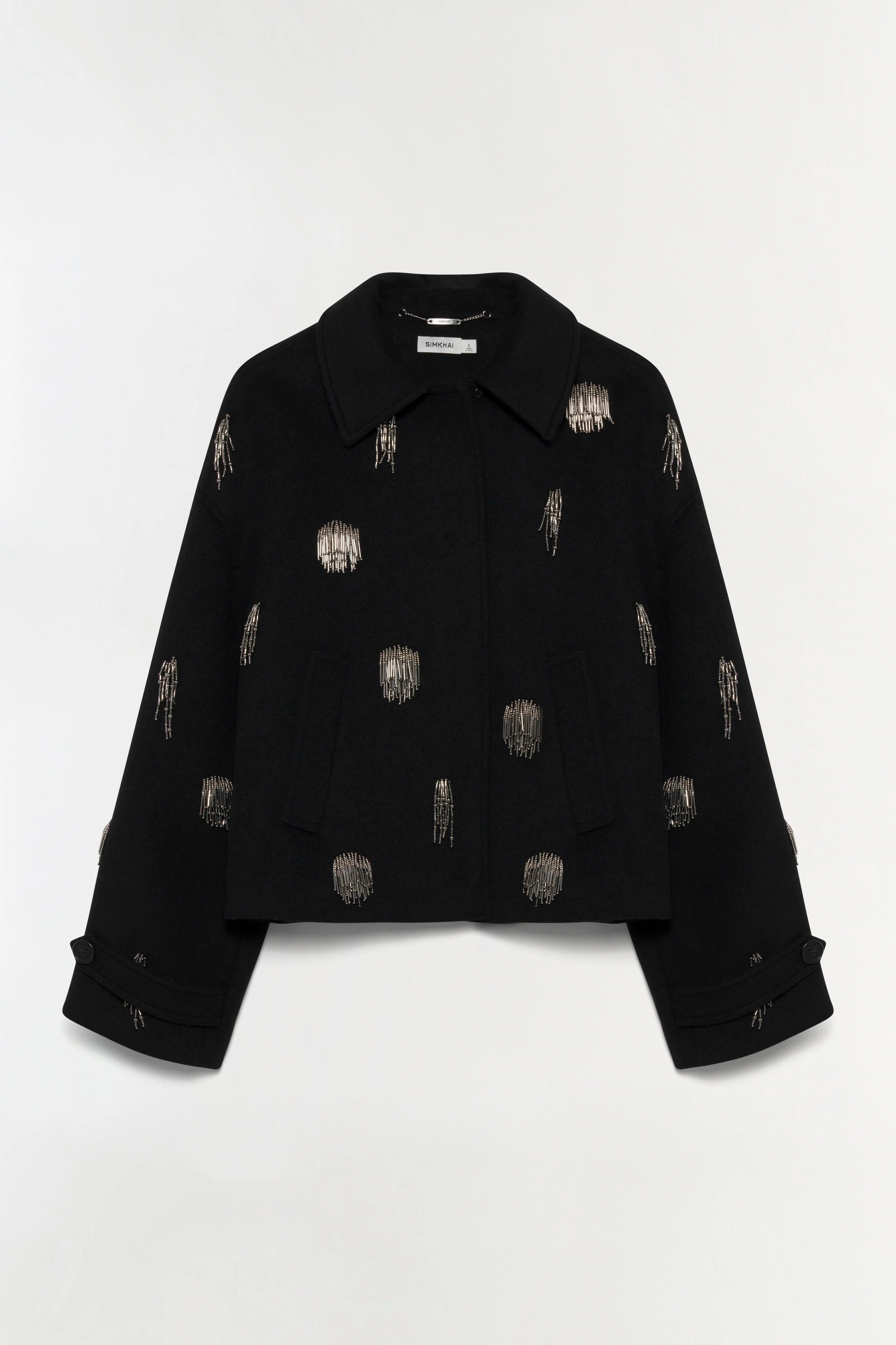 SIMKHAI Women's Katya Embellished Jacket in Black, Size Medium | Simkhai