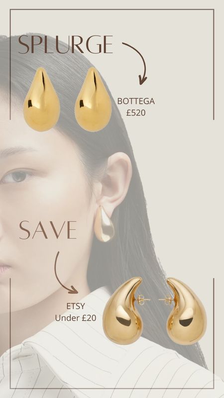 Bottega tear drop earring dupes under £20! ✨💫

An easy and affordable way to update you’re outfits for the new season! #jewellery #earrings #goldearrings 

#LTKunder50 #LTKeurope #LTKFind