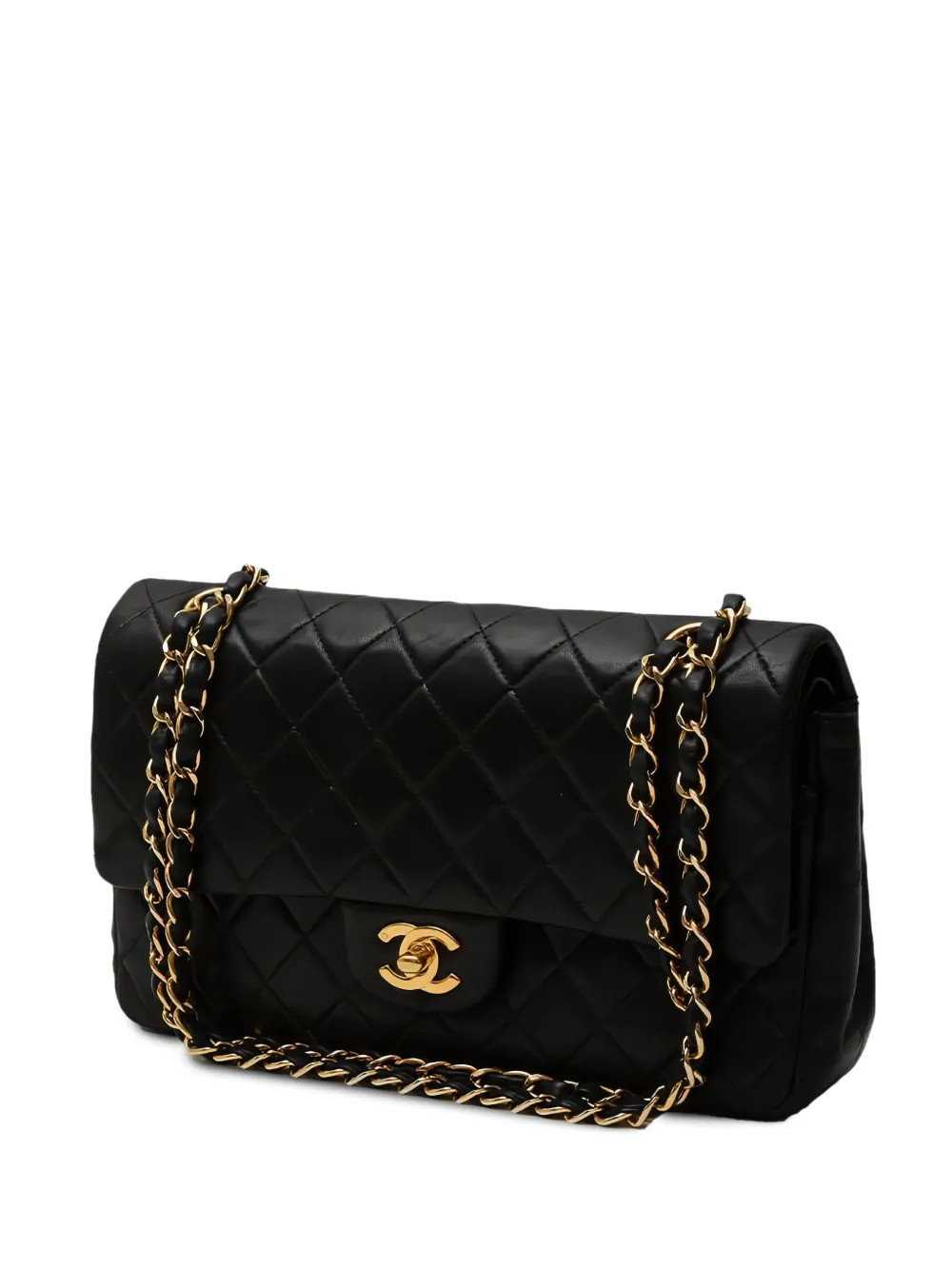 CHANEL Pre-Owned 2002 Double Flap Shoulder Bag | Black | FARFETCH | Farfetch Global