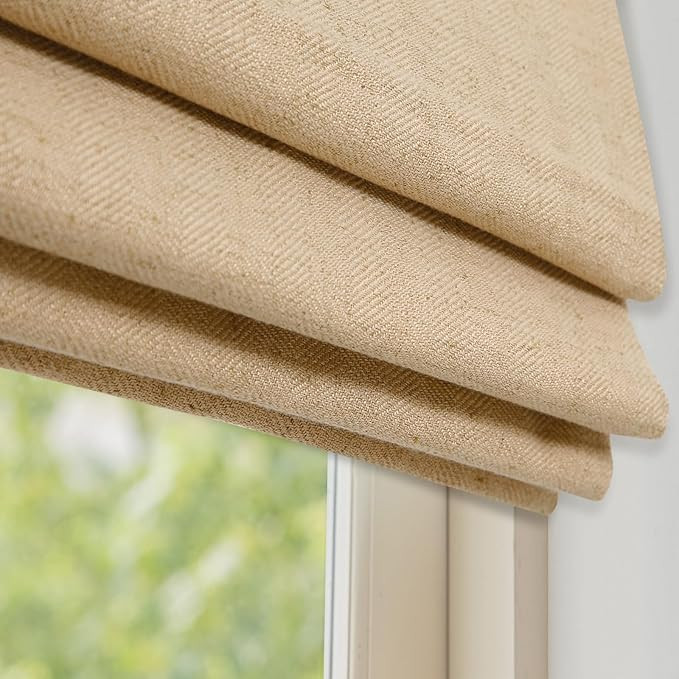 DEJAVU Cordless Linen Roman Shades for Windows, Washable Lined Fabric Roman Window Shades, Custom... | Amazon (US)