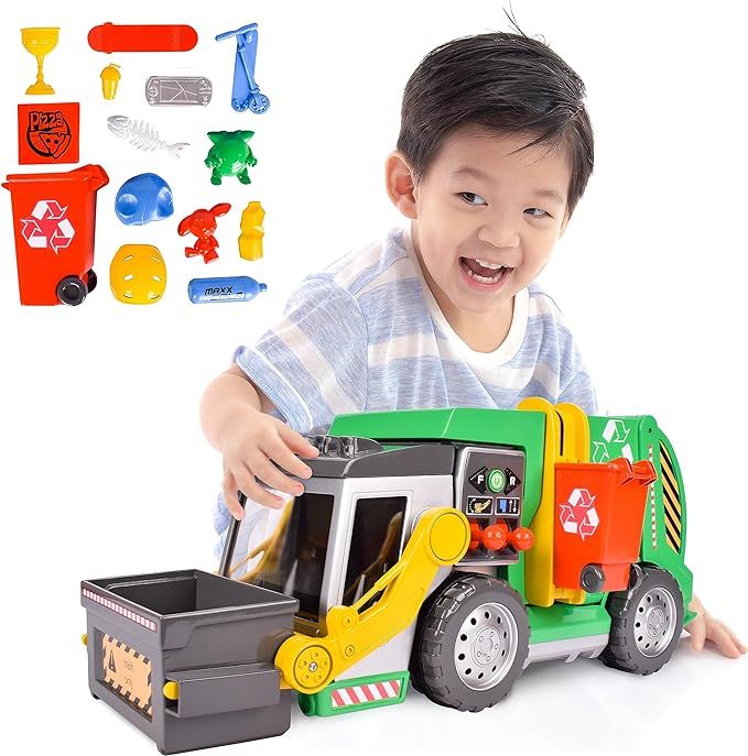 Sunny Days Entertainment Maxx Action 19’’ 3-N-1 Maxx Recycler – Large Garbage Truck Toy wit... | Amazon (US)