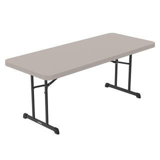 72 in. Putty Plastic Folding Banquet Table | The Home Depot
