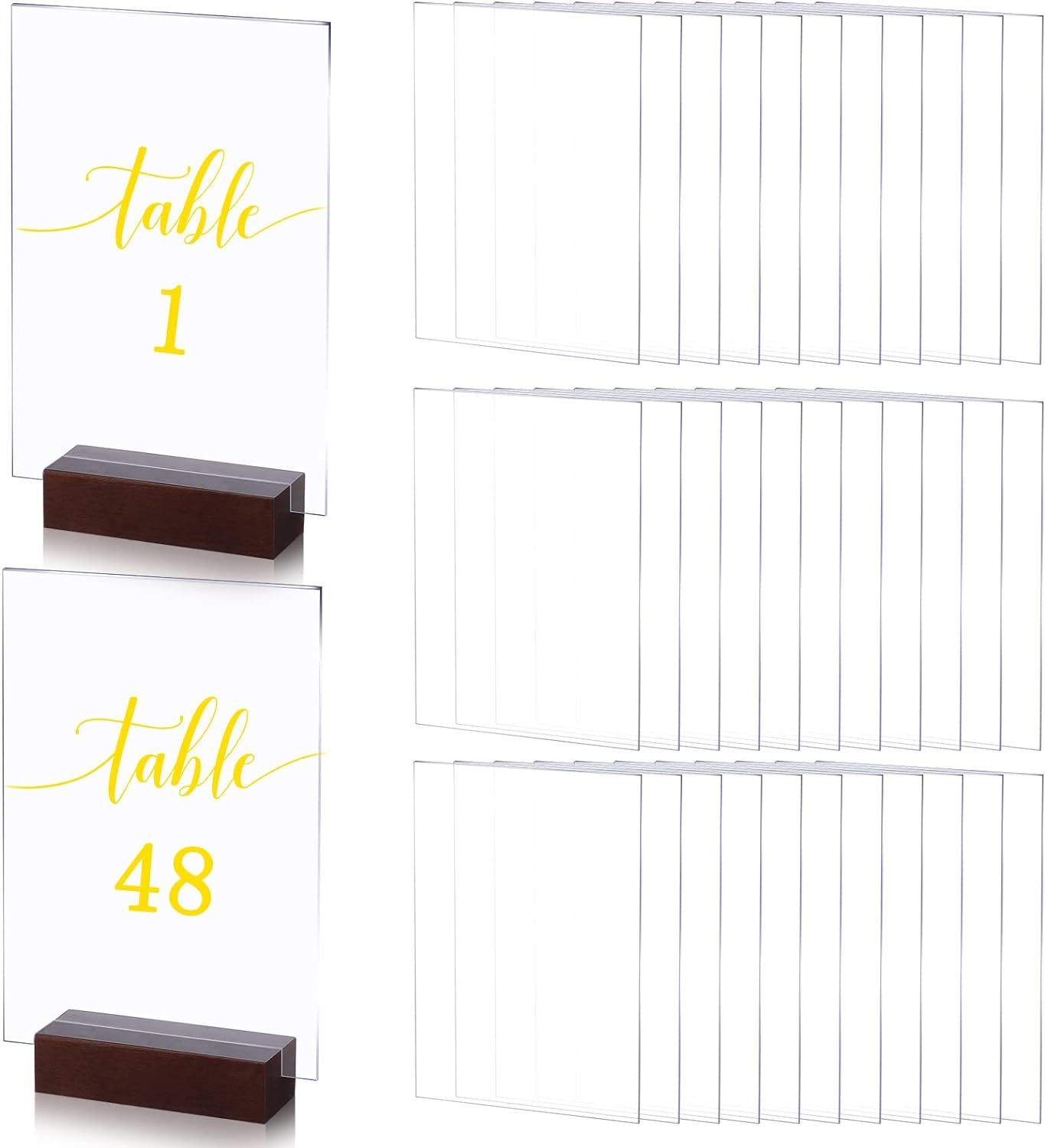 Chunful 48Pcs Clear Acrylic Place Cards Wedding Acrylic Table Numbers Blank Acrylic Name Plate Gu... | Amazon (US)