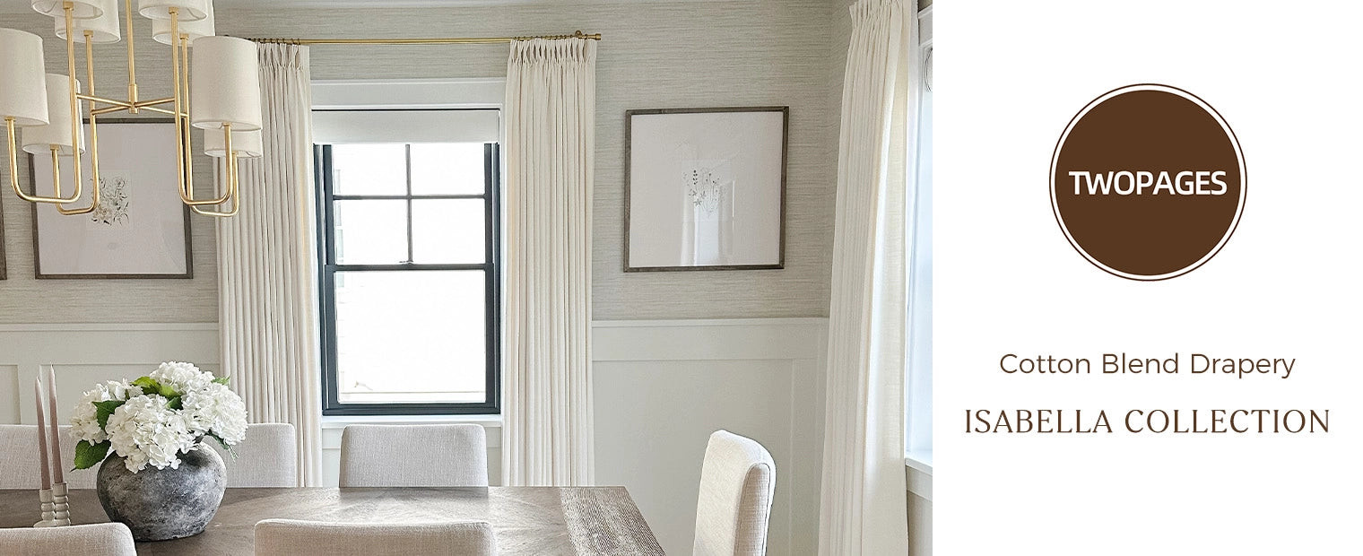 Isabella Heavyweight Polyester Cotton Blend Drapery Pleated | TWOPAGES