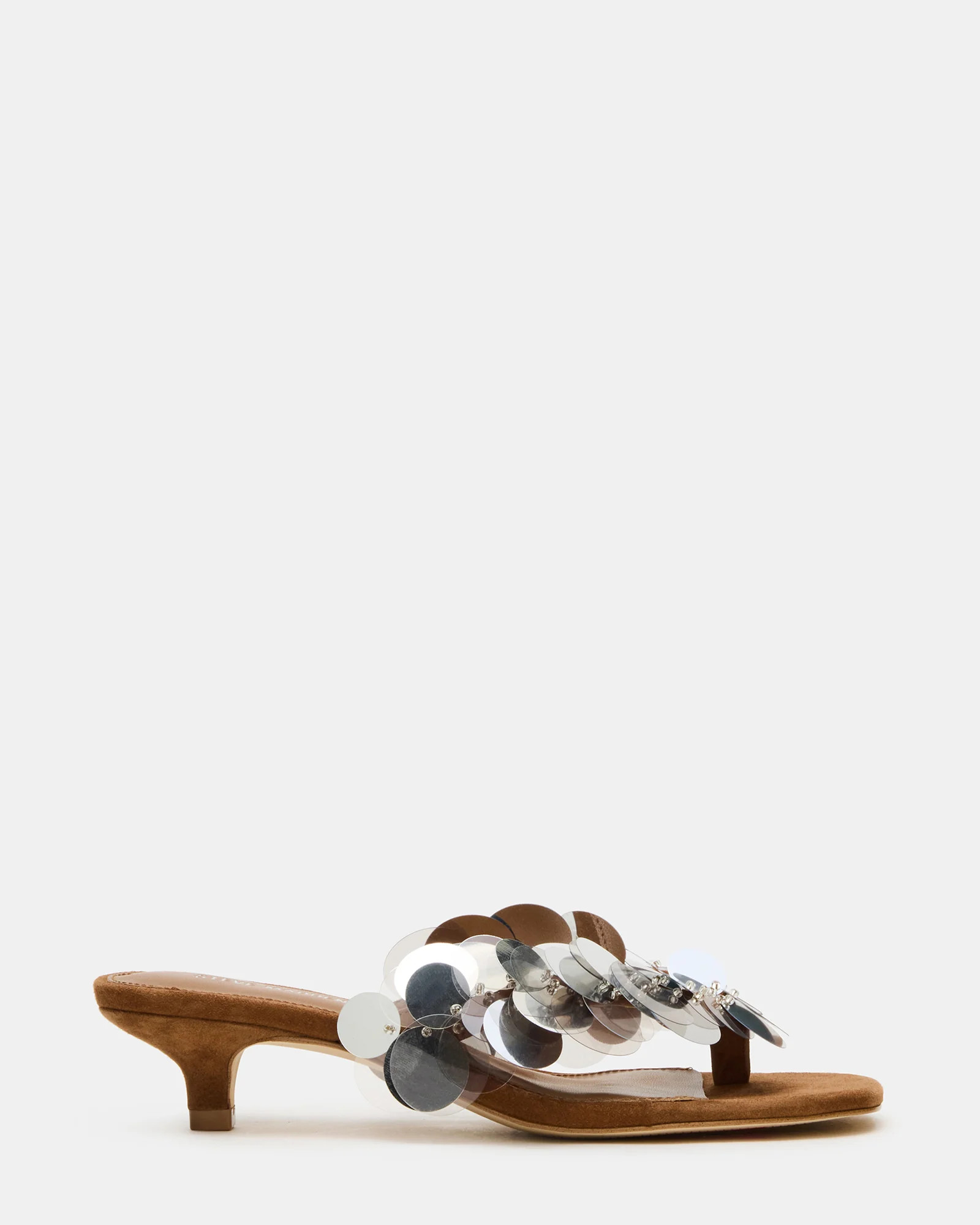 TRACIE Silver Multi Thong Strap Women's Kitten Heel | Steve Madden (US)