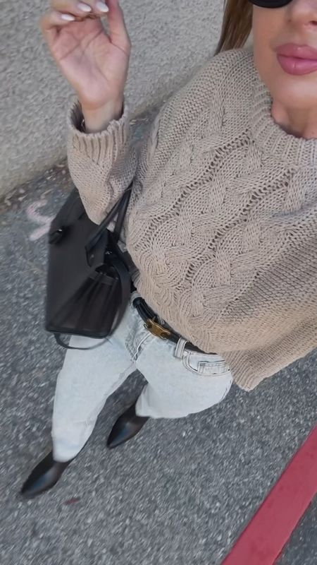 Fall outfit idea #sweater #fall #outfit #jeans #boots #mango #saintlaurent #celine 

#LTKfindsunder50 #LTKsalealert #LTKSeasonal