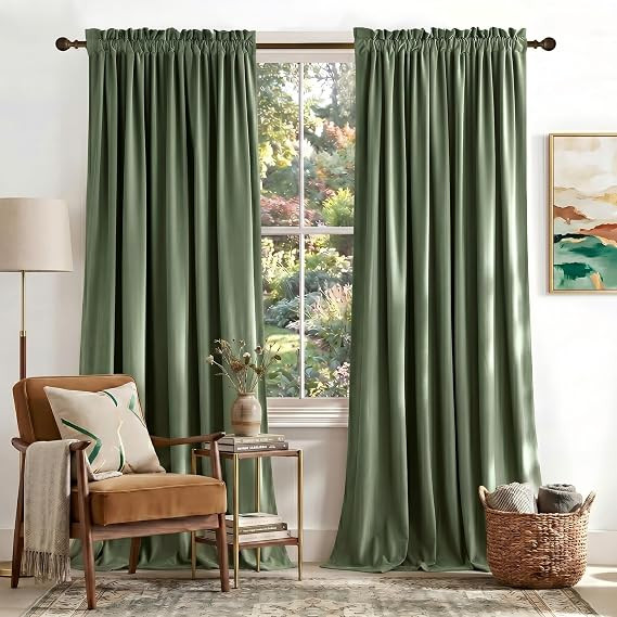 NICETOWN Super Soft Velvet Curtains 84 inches， Sound Reducing Cold Heat Insulated Heavy Matt Ro... | Amazon (CA)