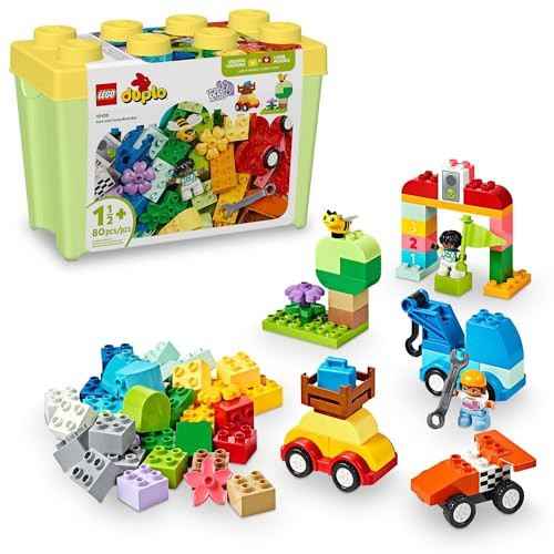 LEGO DUPLO Classic Cars and Trucks Brick Box Playset, Educational STEM Toy, Preschool Toy Building Set for Toddlers Aged 18 Months Plus, Learning Toy to Develop Fine Motor Skills, 10439 | Amazon (US)