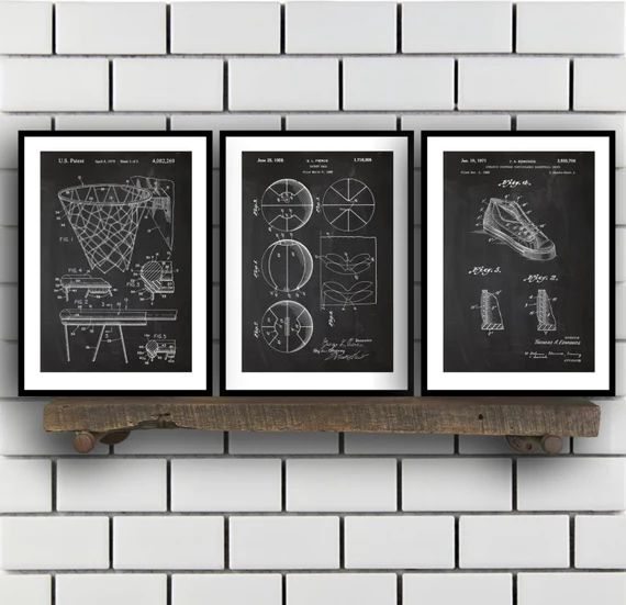 Basketball Patent Basketball poster Set of THREE Basketball | Etsy | Etsy (US)