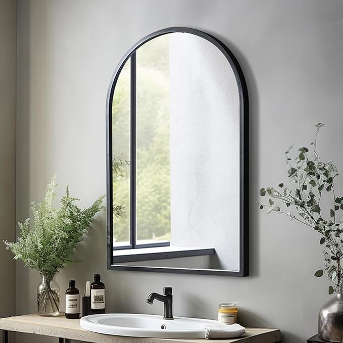 Amazon Basics Rectangular Wall Mount Mirror With Peaked Trim, Black, 16 x 20 inch | Amazon (US)