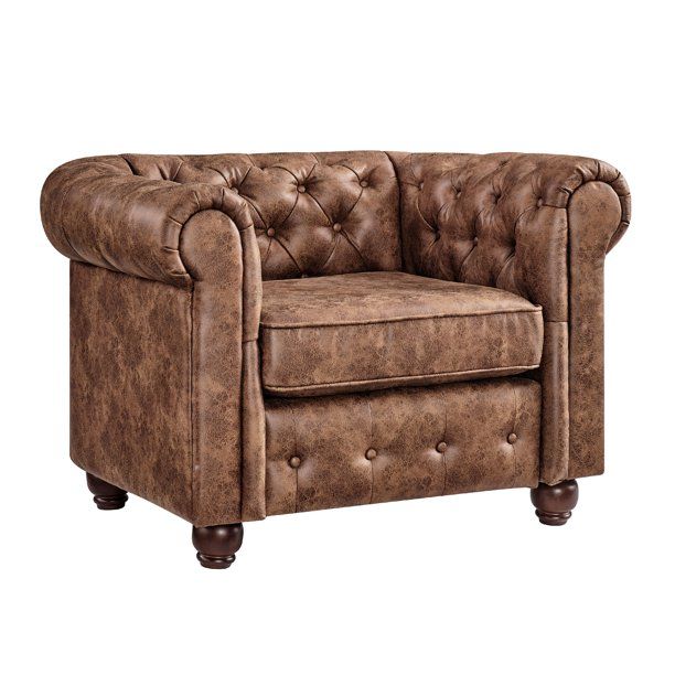 HomeFare Badlands Living Room Chair Saddle Brown | Walmart (US)