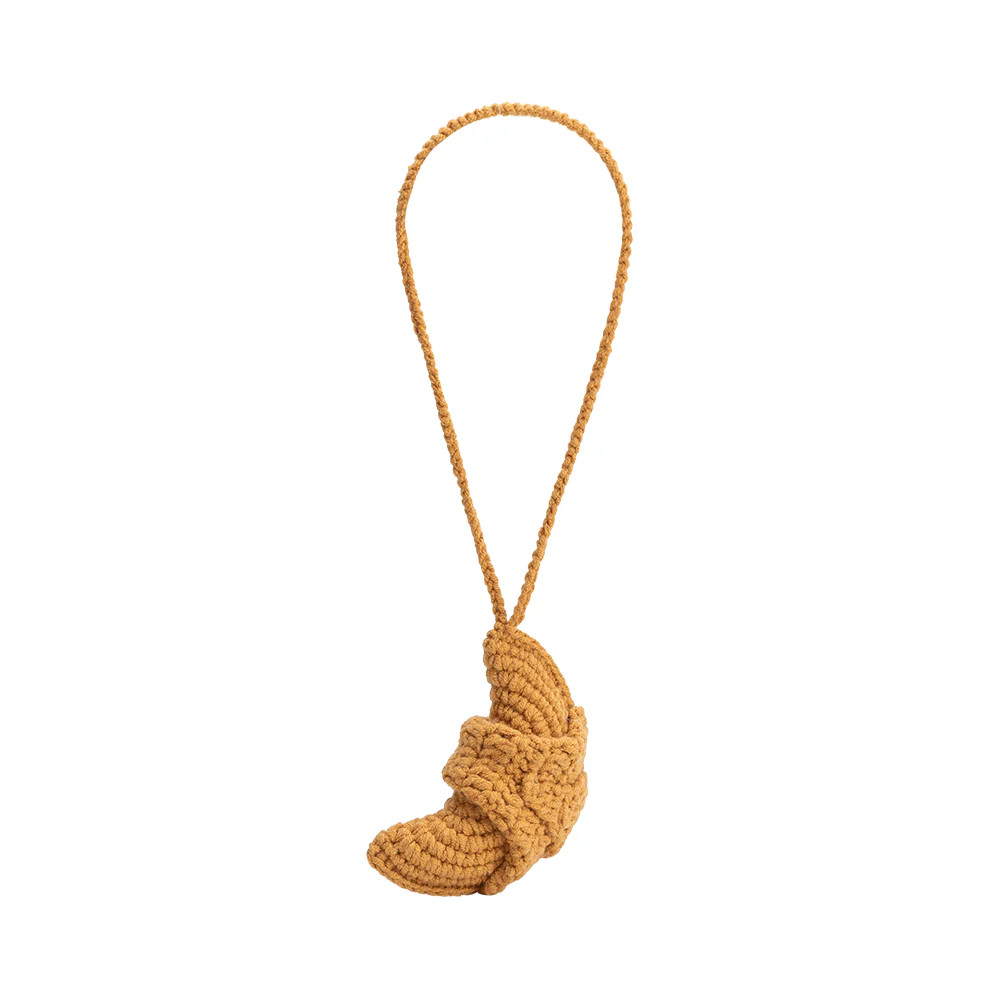 Tan Croissant Crochet Bag Charm | Melie Bianco | Melie Bianco