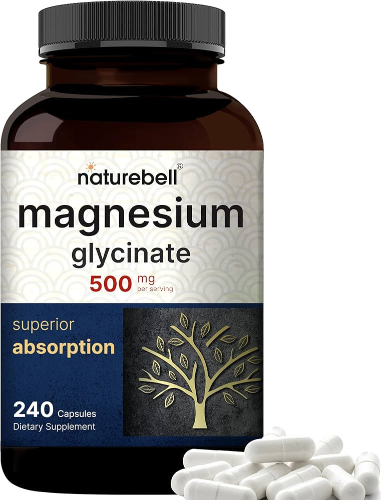 Cápsulas de glicinato de magnesio de 500 mg, 240 unidades, 100 % quelado y purificado, probado p... | Amazon (US)