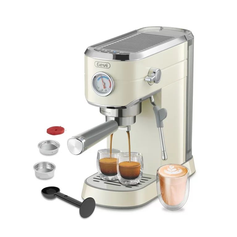 Gevi 20 Bar Compact Professional Espresso Coffee Machine, Beige Color, 35 OZ, New Condition | Walmart (US)