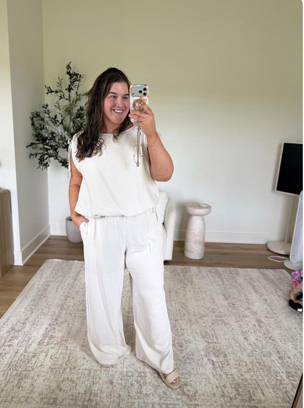 This monochromatic white 🤍 outfit is such a pretty summer look, I can’t believe how affordable it is. Target should really make this set in more colors, because it’s an absolute must-have. I love how lightweight and comfy this material is, and it’s not even see through. This would be super cute with colorful accessories to add a pop of color to your outfit. 
White summer outfit, linen summer look

#LTKPlusSize #LTKSeasonal