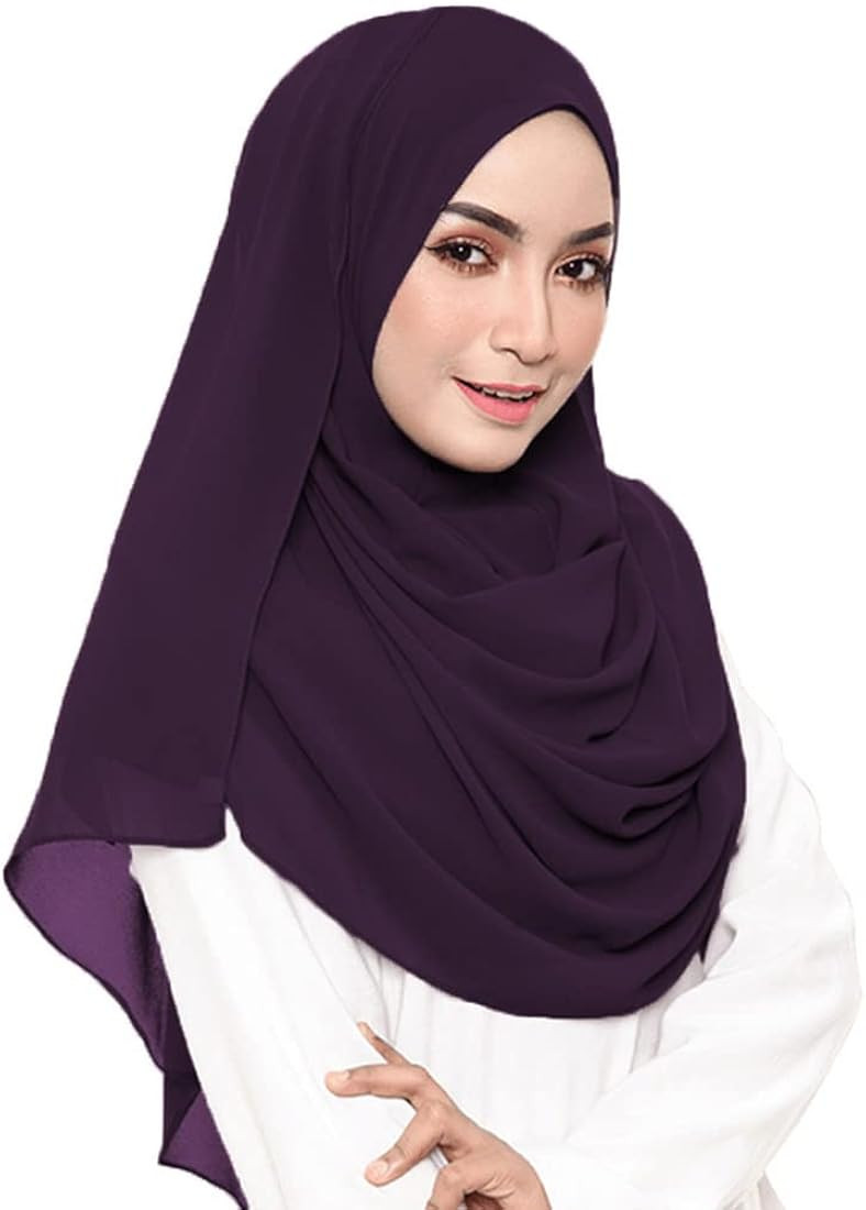 LMVERNA Solid Color Bubble Chiffon Scarf for Women Fashion Soft Hijab Long Scarf Wrap Scarves | Amazon (US)