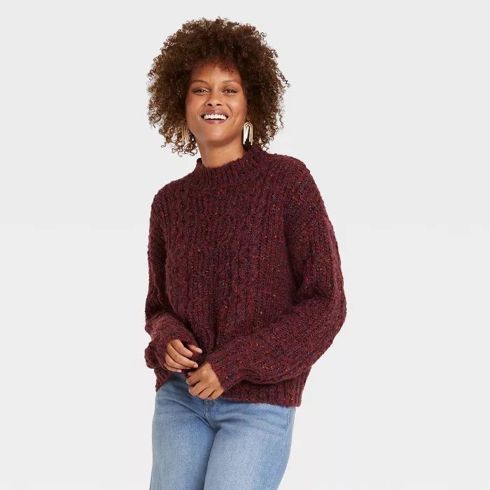 Women's Mock Turtleneck Pullover Sweater - Knox Rose™ | Target