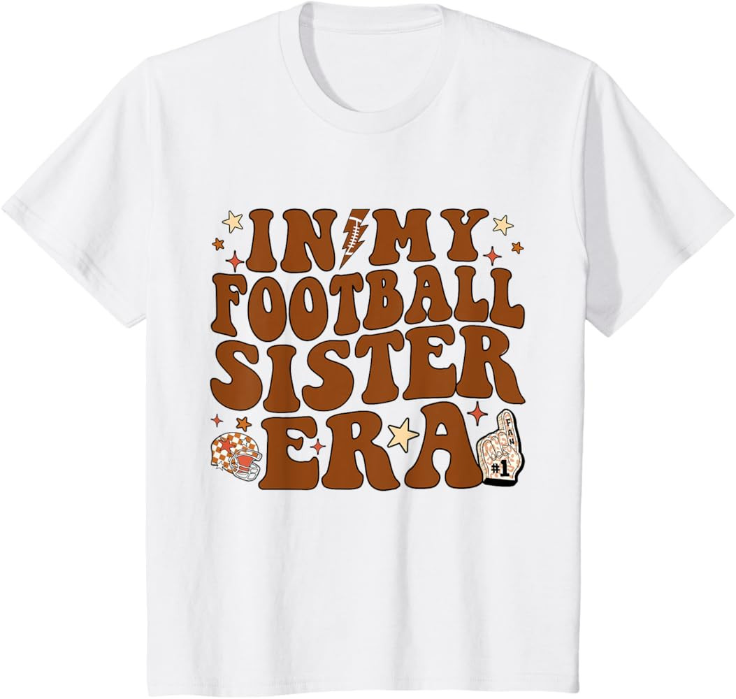 In My Football Sister Era Retro Game Day Groovy T-Shirt | Amazon (US)