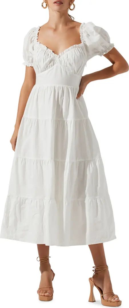 ASTR the Label Sweetheart Neck Tiered Ruffle Cotton Dress | Nordstrom | Nordstrom