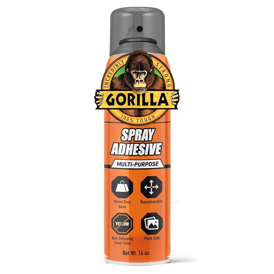 Gorilla Heavy Duty Spray Adhesive, Clear Glue, 14 Ounce (Pack of 1) - All Purpose with Comfort No... | Amazon (US)