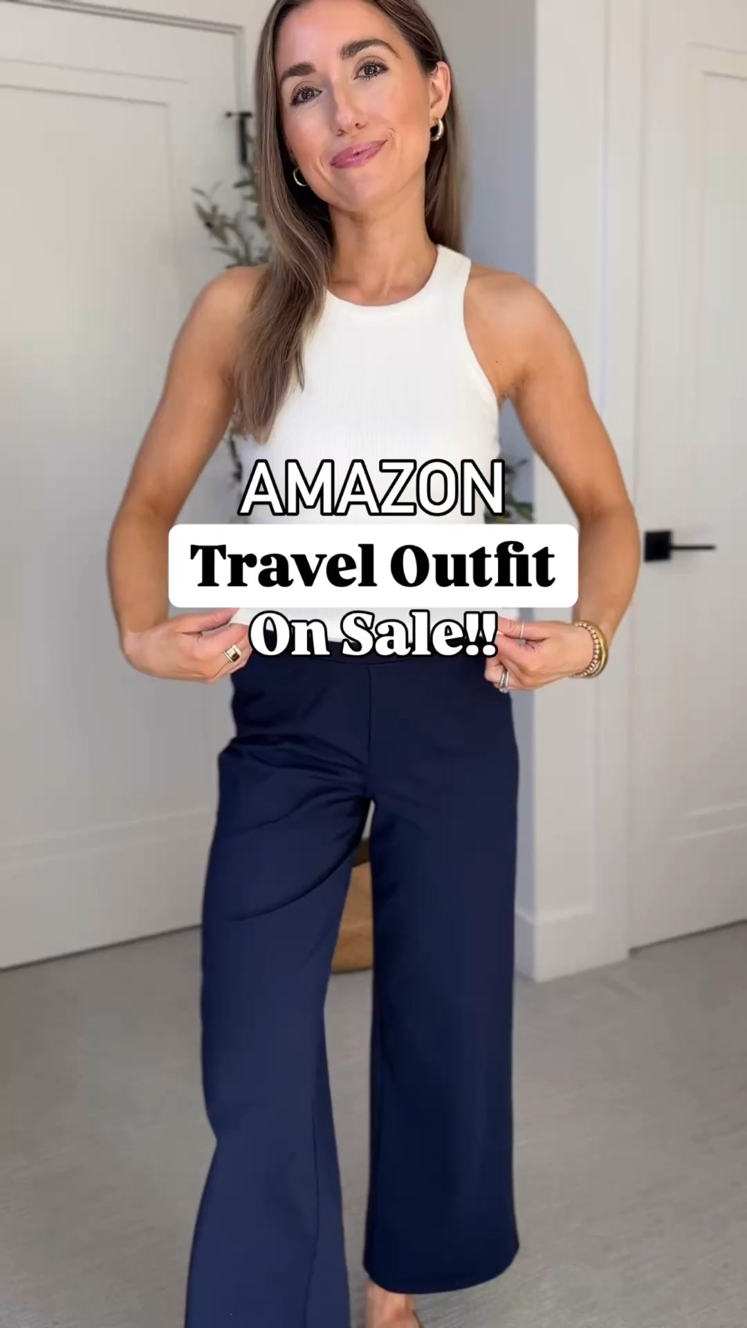 51% off!!! Amazon travel outfit on sale! The best tank top with built in bra, chic stretchy pants come in length options, my favorite denim jacket, and cute comfy jellies, also love this travel backpack!

#LTKSaleAlert #LTKPetite #LTKootd