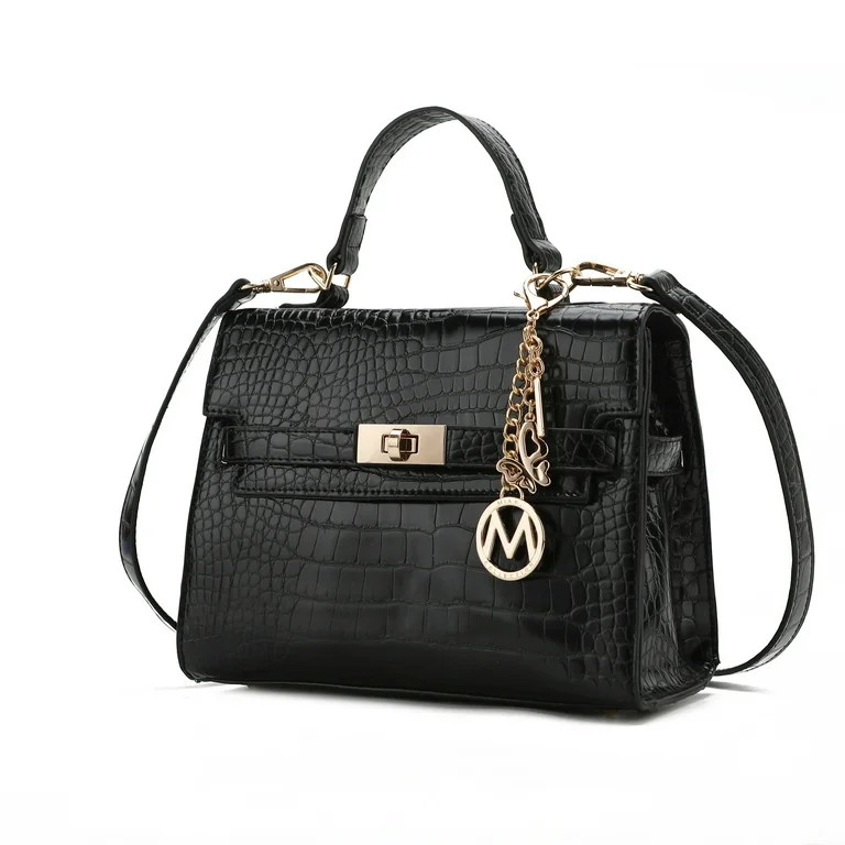 MKF Collection Naomi Vegan Crocodile Leather Women’s Satchel by Mia K. - Black | Walmart (US)