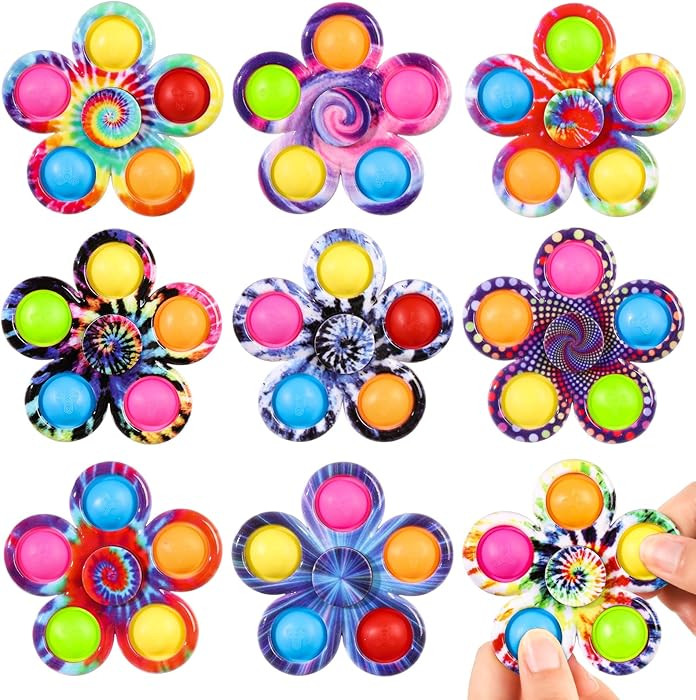 Gigilli Fidget Spinner 9 Pack, Classroom Prize Pop Fidget Spinners for Kids, Sensory Fidget Toys ... | Amazon (US)