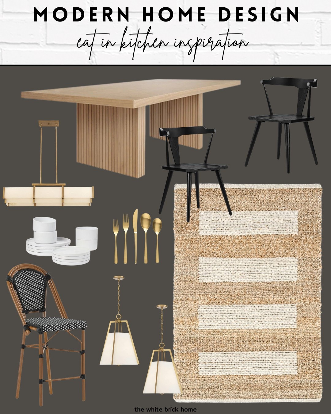 A coordinated and textural kitchen / eat in nook design that is modern and fresh! 

Kitchen, kitchen design, home decor, home design, modern kitchen, kitchen remodel, kitchen table, dining room table, wood chair, kitchen chair, black chair, area rug, kitchen rug, dining room rug, chandelier, light pendant, counter stool, counter chair, dishes, target, flatware, pendant light, home decor, home design, Wayfair, Amazon, Target 

#LTKHome #LTKStyleTip #LTKFindsUnder100