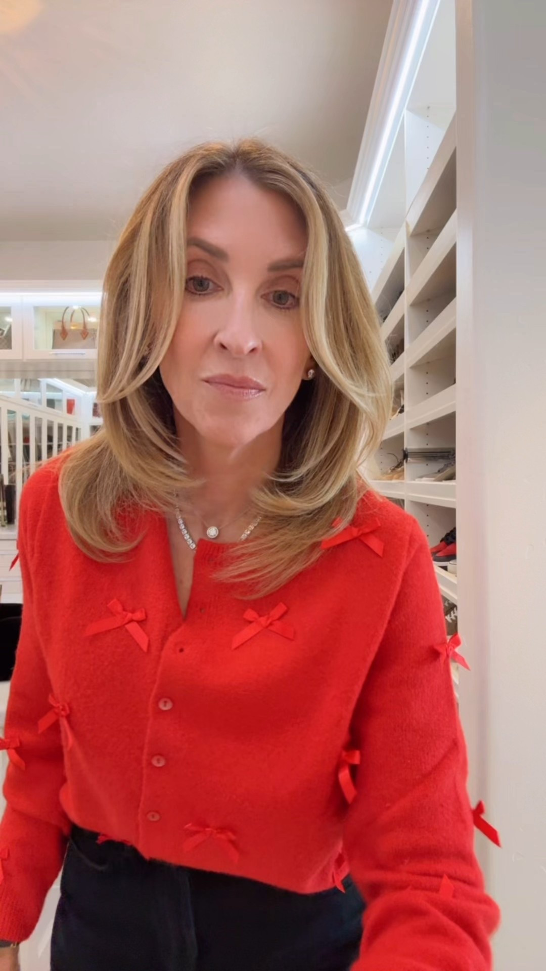 First holiday event of the season! Very excited to wear my new red target sweater❤️ I also paired it with my go to favorite black denim. 