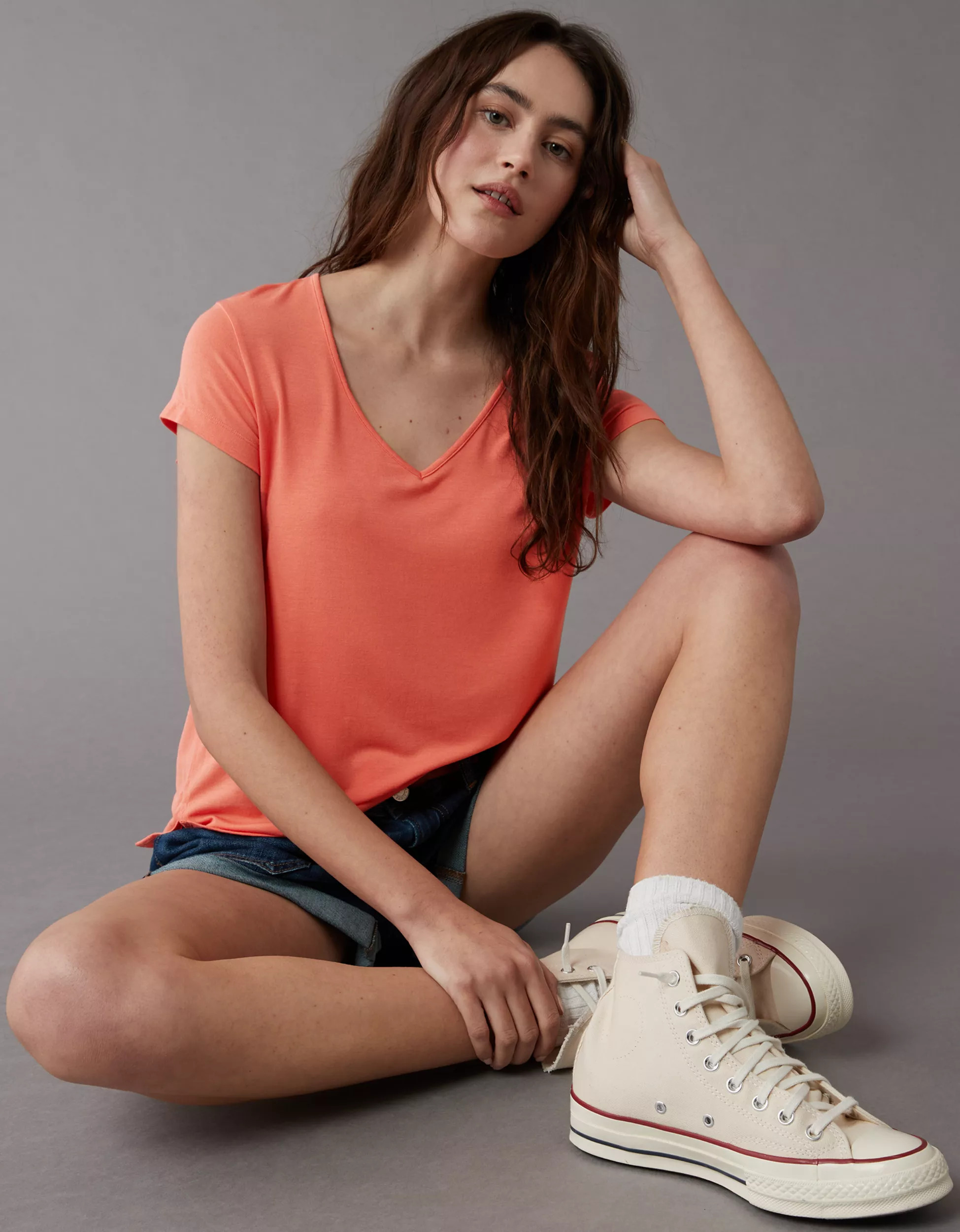 AE Soft & Sexy V-Neck T-Shirt | American Eagle Outfitters (US & CA)