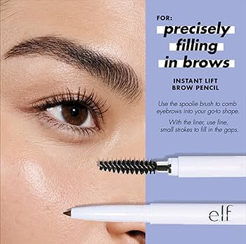 e.l.f., Instant Lift Brow Pencil, Dual-Sided, Precise, Fine Tip, Shapes, Defines, Fills Brows, Co... | Amazon (US)