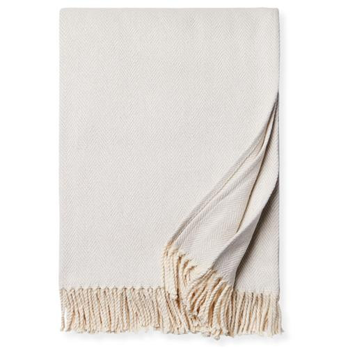 Sferra Celine Cotton Throw - Tin | Kathy Kuo Home