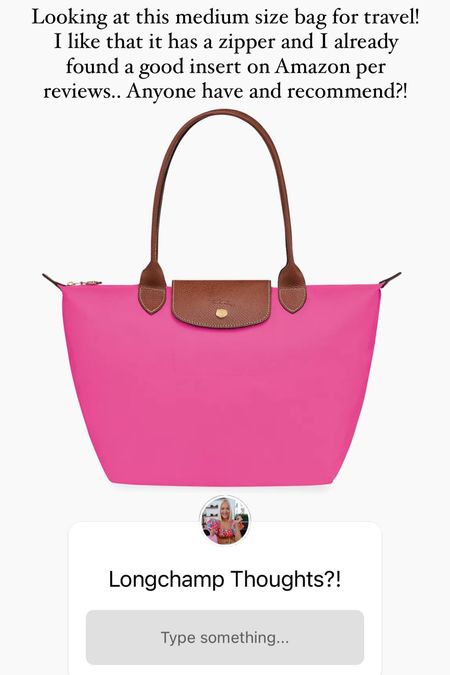 Pink Longchamp bag / pink le pliage tote medium / pink travel bag 

#LTKitbag #LTKU #LTKtravel